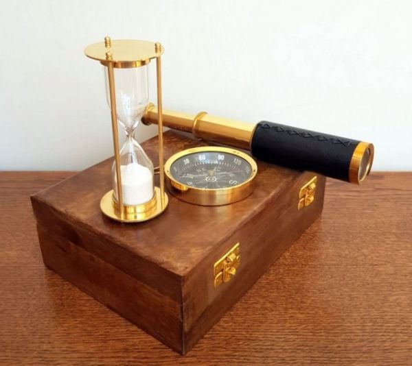 Kum Saati ve Pusula Set 22cm