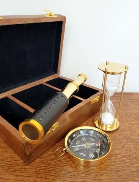 Kum Saati ve Pusula Set 22cm