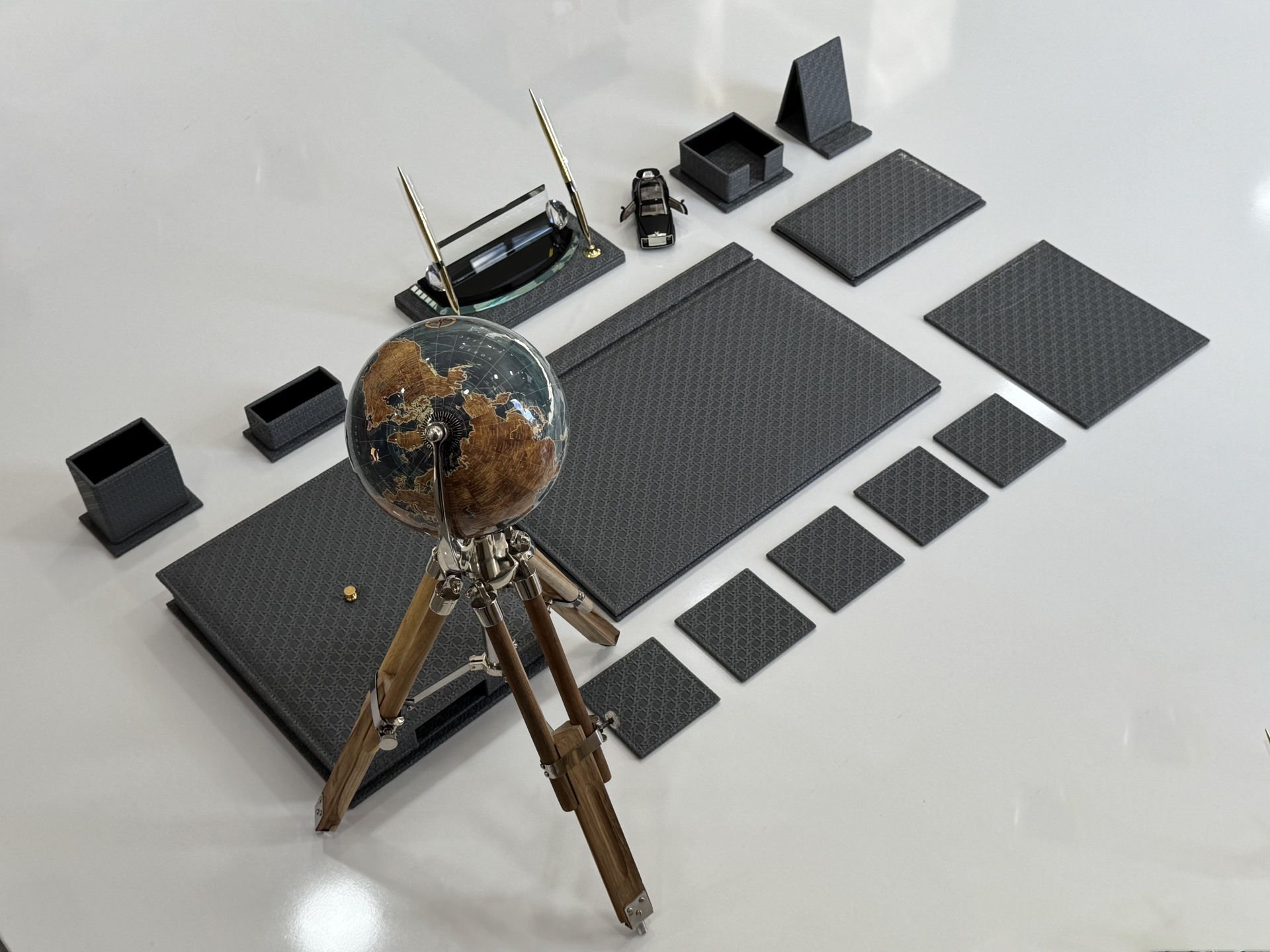 ORJİNAL DEV DÜNYA KÜRELİ ROLLS ROYCE Biblo Premium Sümen Makam Takımı Antrasit