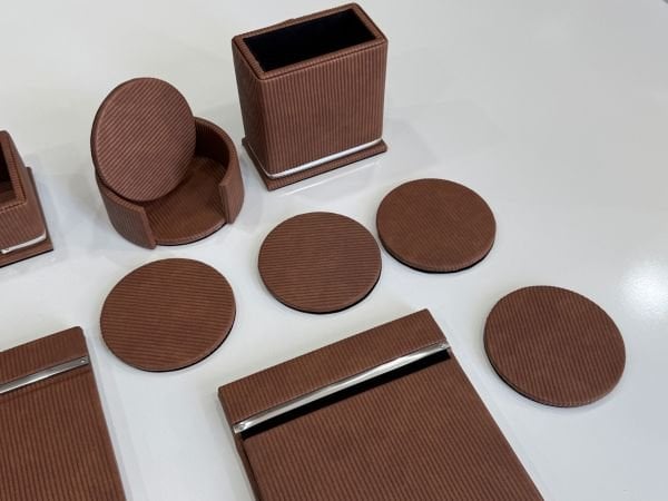 PREMİUM ULTRA Lüks Kahve Taba Deri Krom Makyaj Saat Kutulu alt iç yapı Kadife EL YAPIMI VIP Sümen Makam Takımı