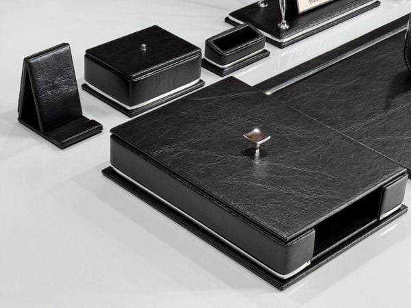 FIRSAT PREMUM Koyu Acı Kahve Deri Krom Makyaj Saat Kutulu alt iç yapı Kadife EL YAPIMI VIP Sümen Makam Takımı