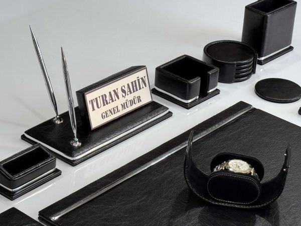 FIRSAT PREMUM Koyu Acı Kahve Deri Krom Makyaj Saat Kutulu alt iç yapı Kadife EL YAPIMI VIP Sümen Makam Takımı