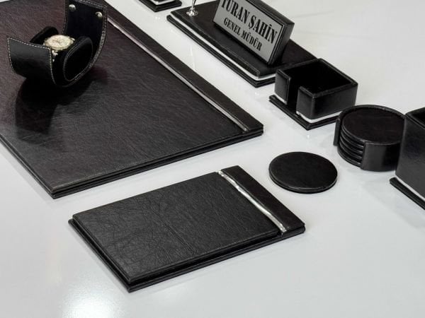 FIRSAT PREMUM Koyu Acı Kahve Deri Krom Makyaj Saat Kutulu alt iç yapı Kadife EL YAPIMI VIP Sümen Makam Takımı