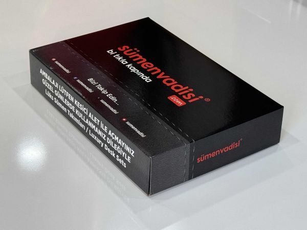 FIRSAT PREMUM Koyu Acı Kahve Deri Krom Makyaj Saat Kutulu alt iç yapı Kadife EL YAPIMI VIP Sümen Makam Takımı