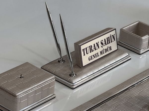 FIRSAT PREMİUM Krem Örgü Deri Krom Makyaj Saat Kutulu alt iç yapı Kadife EL YAPIMI VIP Sümen Makam Takımı