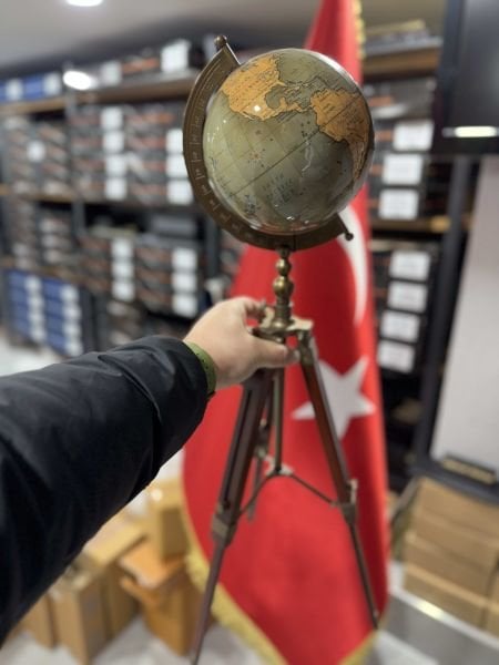 Yeşil Gold Lake Ahşap Dünya Küre VIP 75CM Avrupa iTHAL İngiltere