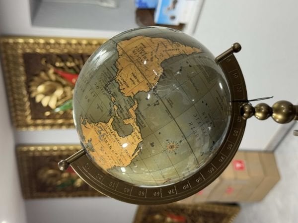 Yeşil Gold Lake Ahşap Dünya Küre VIP 75CM Avrupa iTHAL İngiltere