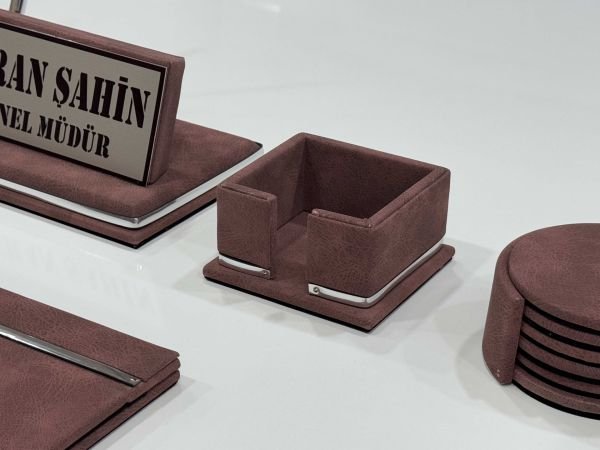 FIRSAT PREMİUM Bordo Deri Krom Makyaj Saat Kutulu alt iç yapı Kadife EL YAPIMI VIP Sümen Makam Takımı