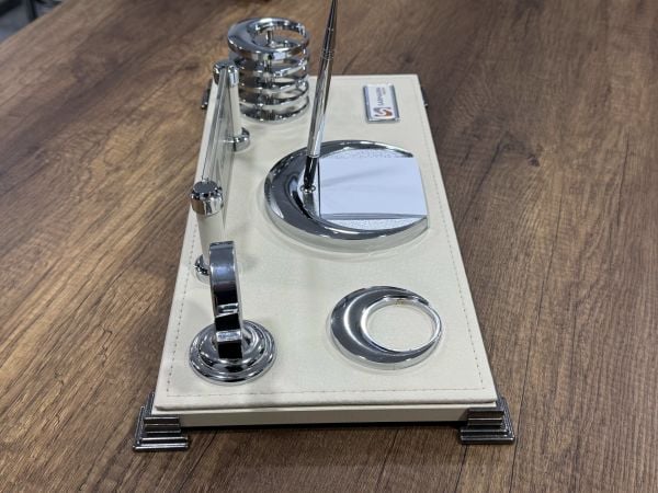 İNDİRİM Masaüstü Krem Deri Masa İsimliği 40cm Kargo Bedava İsim yazılır