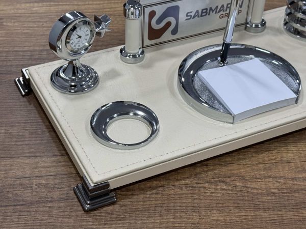 İNDİRİM Masaüstü Krem Deri Masa İsimliği 40cm Kargo Bedava İsim yazılır