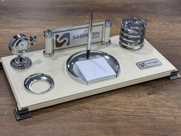 İNDİRİM Masaüstü Krem Deri Masa İsimliği 40cm Kargo Bedava İsim yazılır