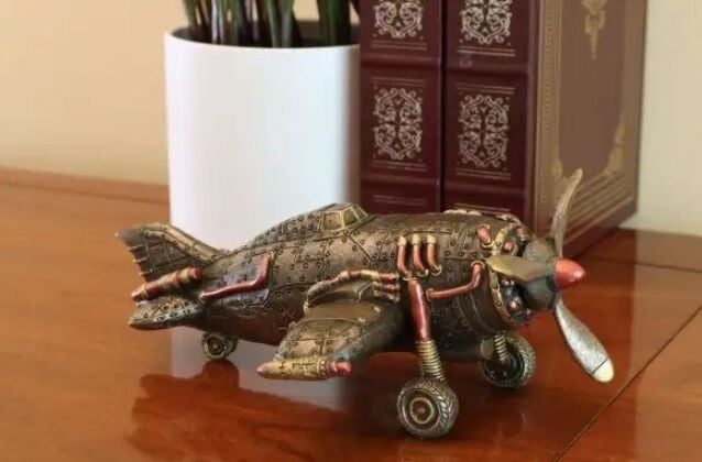 Veronese Steampunk Uçak Biblo 18cm