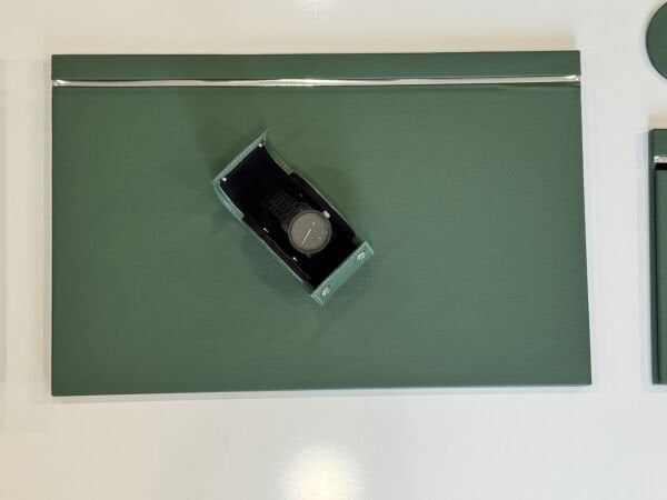 FIRSAT PREMİUM Muhteşem Pastel Yeşil Deri Krom Makyaj Saat Kutulu alt iç yapı Kadife EL YAPIMI VIP Sümen Makam Takımı