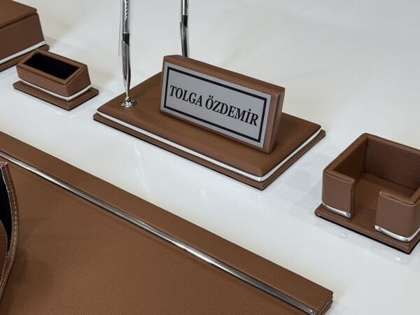 Muhteşem Deri Taba Krom Makyaj Saat Kutulu alt iç yapı Kadife EL YAPIMI VIP Sümen Makam Takımı