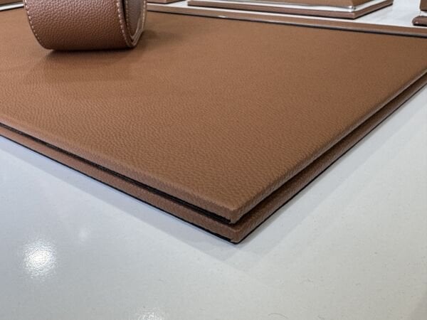 Muhteşem Deri Taba Krom Makyaj Saat Kutulu alt iç yapı Kadife EL YAPIMI VIP Sümen Makam Takımı